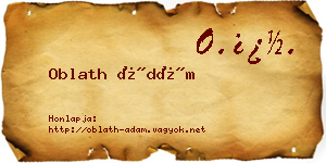 Oblath Ádám névjegykártya
