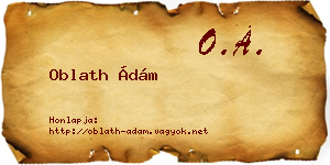 Oblath Ádám névjegykártya