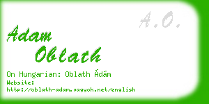 adam oblath business card